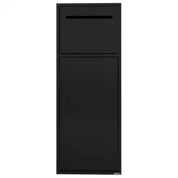 Скрытая настенная ниша из нержавеющей стали ABBER Nischen AN3008MB с корзиной и бумагодержателем, черная матовая