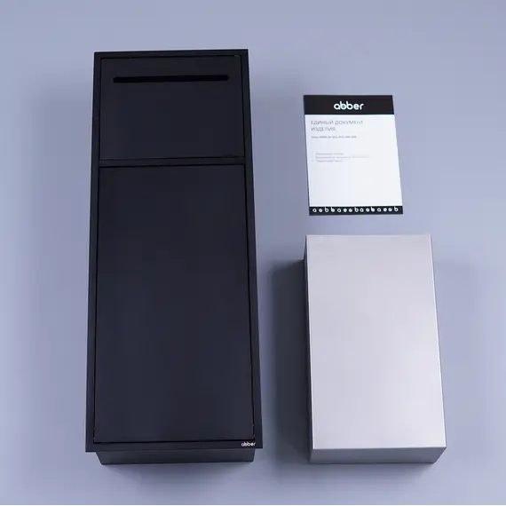 Скрытая настенная ниша из нержавеющей стали ABBER Nischen AN3008MB с корзиной и бумагодержателем, черная матовая