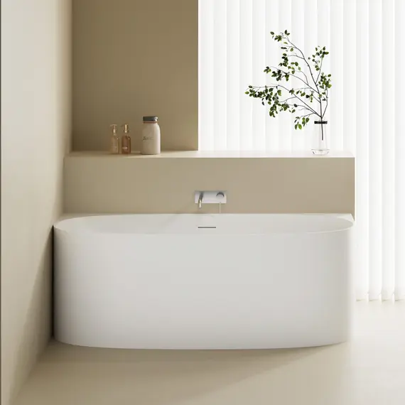 Ванна из искусственного камня ABBER Stein AS9681 белая матовая