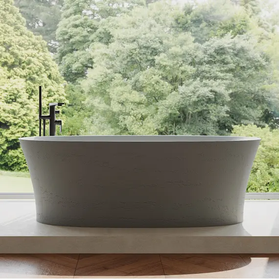 Ванна из искусственного камня ABBER Stein AS9683MC бетон матовая