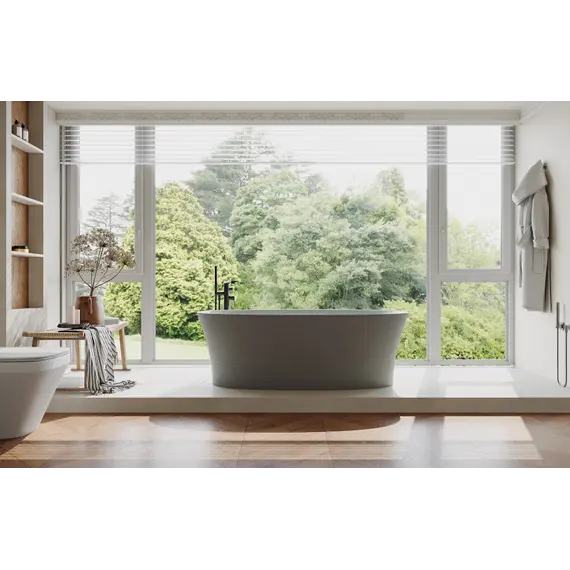 Ванна из искусственного камня ABBER Stein AS9683MC бетон матовая