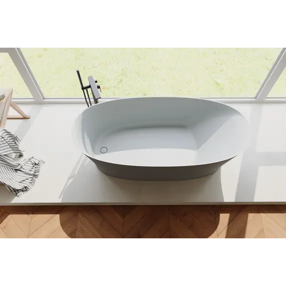 Ванна из искусственного камня ABBER Stein AS9683MC бетон матовая