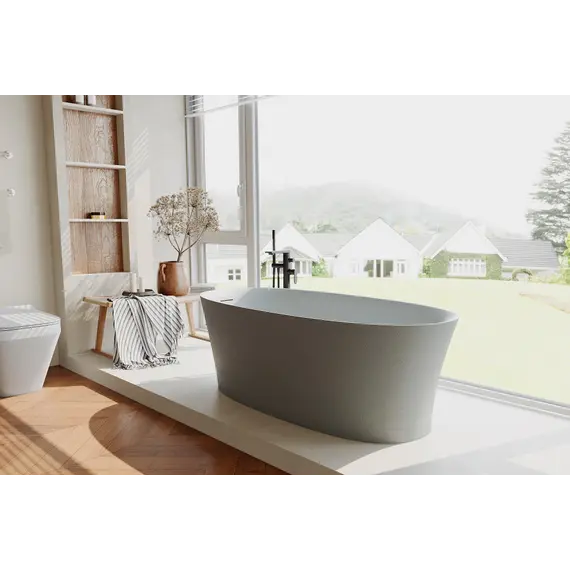 Ванна из искусственного камня ABBER Stein AS9683MC бетон матовая