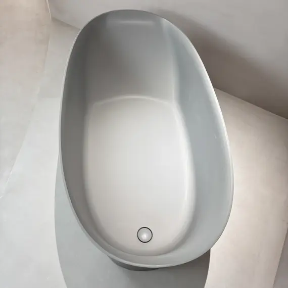 Ванна из искусственного камня ABBER Stein AS9683MC бетон матовая