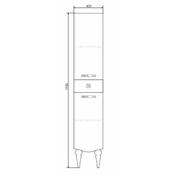 COMFORTY. Шкаф-колонна "Монако-40" левый/правый  белый глянец