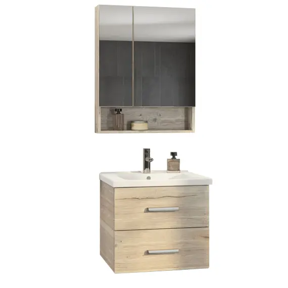 COMFORTY. Тумба-умывальник "Парма-60/80" дуб дымчатый с раковиной Миранда