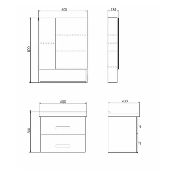 COMFORTY. Тумба-умывальник "Парма-60/80" дуб дымчатый с раковиной Миранда