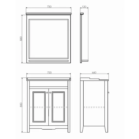 COMFORTY. Тумба-умывальник "Тбилиси-70/90" белый глянец с раковиной COMFORTY
