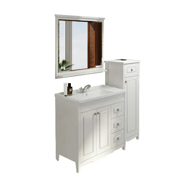 COMFORTY. Тумба-умывальник "Тбилиси-70/90" белый глянец с раковиной COMFORTY