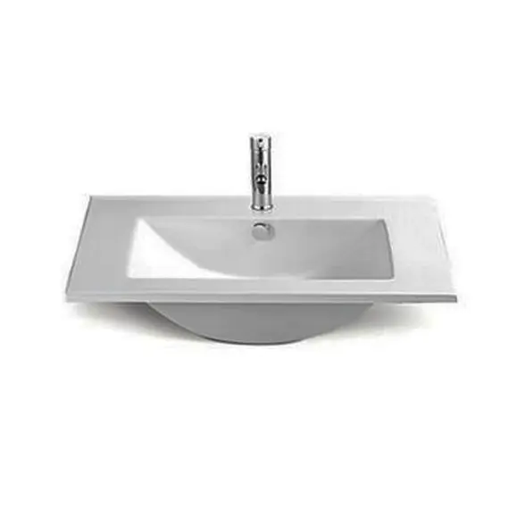 COMFORTY. Тумба-умывальник "Турин" дуб белый /бежевый с раковиной COMFORTY