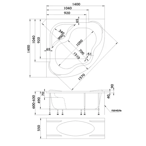 Акриловая ванна 1Marka AFRODITA