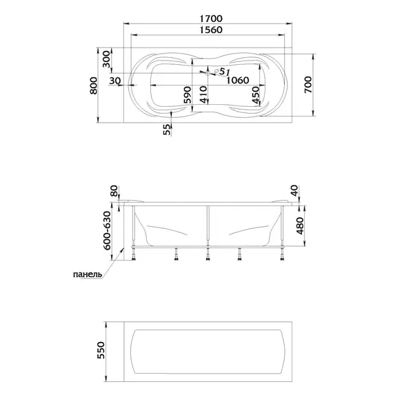 Ванна 1Marka DINAMIKA