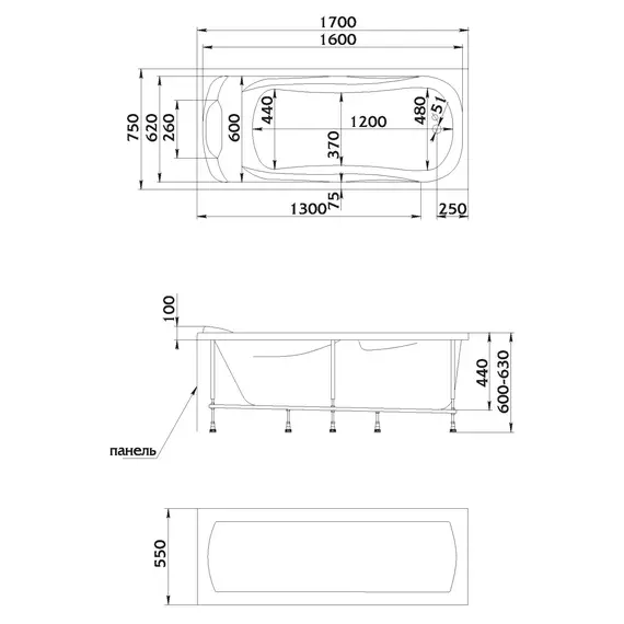 Ванна 1Marka  DIPSA 170x75