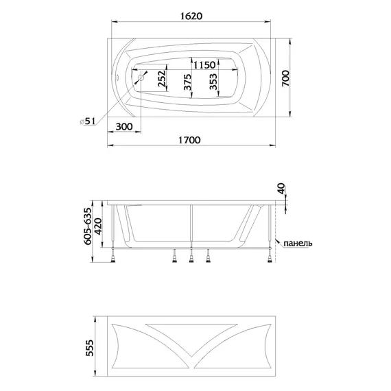 Ванна 1Marka ELEGANCE