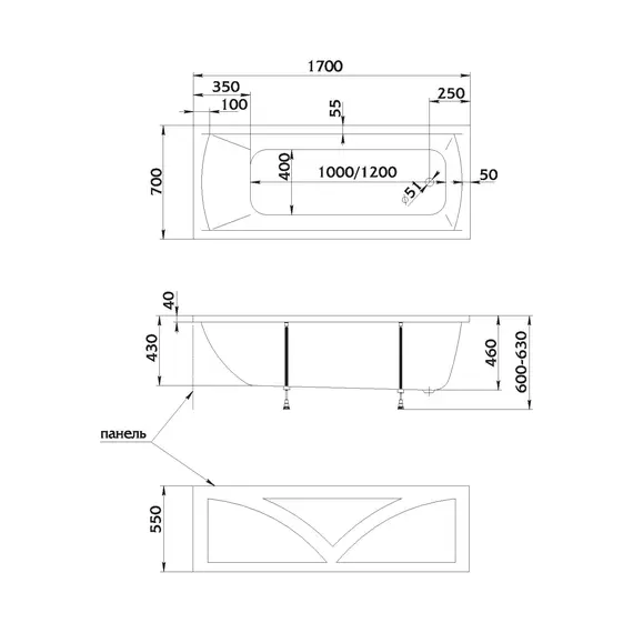 Ванна 1Marka MODERN