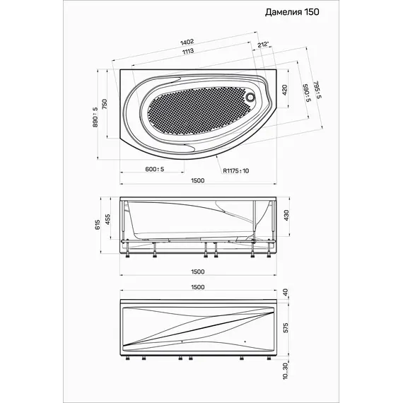 Ванна Poseidon Damelia L/R