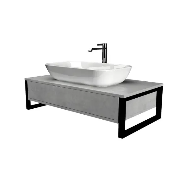 Тумба подвесная 1Marka GRUNGE LOFT бетон светлый