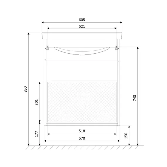 Тумба подвесная с раковиной 1Marka Aris