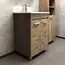 COMFORTY. Тумба-умывальник "Марио-60/75 " дуб дымчатый /сосна с раковиной Quadro 60/75