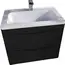 Тумба подвесная с раковиной Style Line "Бергамо мини " (2 ящ.) Люкс антискрейтч черный, PLUS