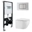 Комплект подвесной унитаз ABBER Bequem AC1100 белый с инсталляцией AC0105 и кнопкой AC0120 хром