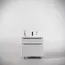 Тумба напольная с раковиной "Марелла " (2 ящ.) Люкс антискрейтч белый матовый, PLUS