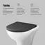 AM.PM  Gem подвесной унитаз FlashClean с черным матовым сиденьем микролифт