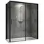 Душевой уголок ABBER Komfort прозрачное , черный профиль