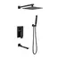 Душевая система ACWEN-80118B  встраиваемая с изливом , черный матовый