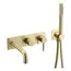 Смеситель ввстраиваемый  с ручным душем и изливом  Boheme UNO 464-3-MG золото матовый