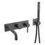 Смеситель встраиваемый с ручным душем и изливом  Boheme UNO 464-3-B черный