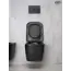 Безободковый подвесной унитаз микролифт дюропласт черный матовый Gid Tr2140Bm