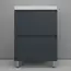 Тумба напольная Style line "Манхэттен 100/80/70/60" ЭМАЛЬ с раковиной ASTI , 2 ящика , PLUS, графит