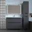 Тумба напольная Style line "Остин" с раковиной Фортуна 2 ящ графит эмаль PLUS