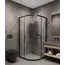 Timo Душевой угол TPSS-90-100/03C-8, раздвиж, проф черный, стекло проз 8 мм