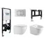 Комплект ABBER унитаз AC1100 белый с инсталляцией AC0105 и кнопкой  хром, биде AC1150 с инсталляцией AC0101P