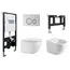 Комплект ABBER унитаз AC1100 белый с инсталляцией AC0105 и кнопкой  хром, биде AC1150 с инсталляцией AC0101P