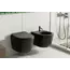 Комплект ABBER унитаз AC1100MB черный матовый с инсталляцией AC0105 и кнопкой , биде AC1150MB с инсталляцией AC0101P