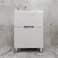 Тумба напольная "Матис " с раковиной ASTI (2 ящика), Белый матовый, ЭМАЛЬ
