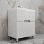 Тумба напольная "Матис " с раковиной ASTI (2 ящика), Белый матовый, ЭМАЛЬ