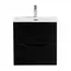 Тумба подвесная BelBagno MARINO Nero Lucido, раковина белая/черная
