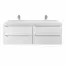 Тумба подвесная под двойную раковину  Uperwood Tanos 120х45х50 см, белая, 4 ящика