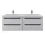 Тумба подвесная  под двойную раковину  Uperwood Tanos 120х45х50 см, белая/графит, 4 ящика