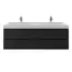 Тумба подвесная  под двойную раковину  Uperwood Tanos 120х45х50 см, черная матовая, 4 ящика