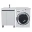 Тумба под стиральную машину напольная Uperwood Magenta  белая/графит, с дверцами