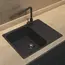 Кухонная мойка из искусственного камня Uperwood UPD-202, прямоугольная, цвет уголь