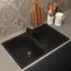 Кухонная мойка из искусственного камня Uperwood ECON UPD-402-004, прямоугольная, 2 чаши, черная матовая
