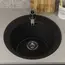 Кухонная мойка из искусственного камня Uperwood ECON UPD-405-004, круглая, черная матовая