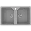 Кухонная мойка из искусственного камня Uperwood ECON UPD-402-003, прямоугольная, 2 чаши, серая матовая