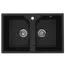 Кухонная мойка из искусственного камня Uperwood ECON UPD-402-004, прямоугольная, 2 чаши, черная матовая